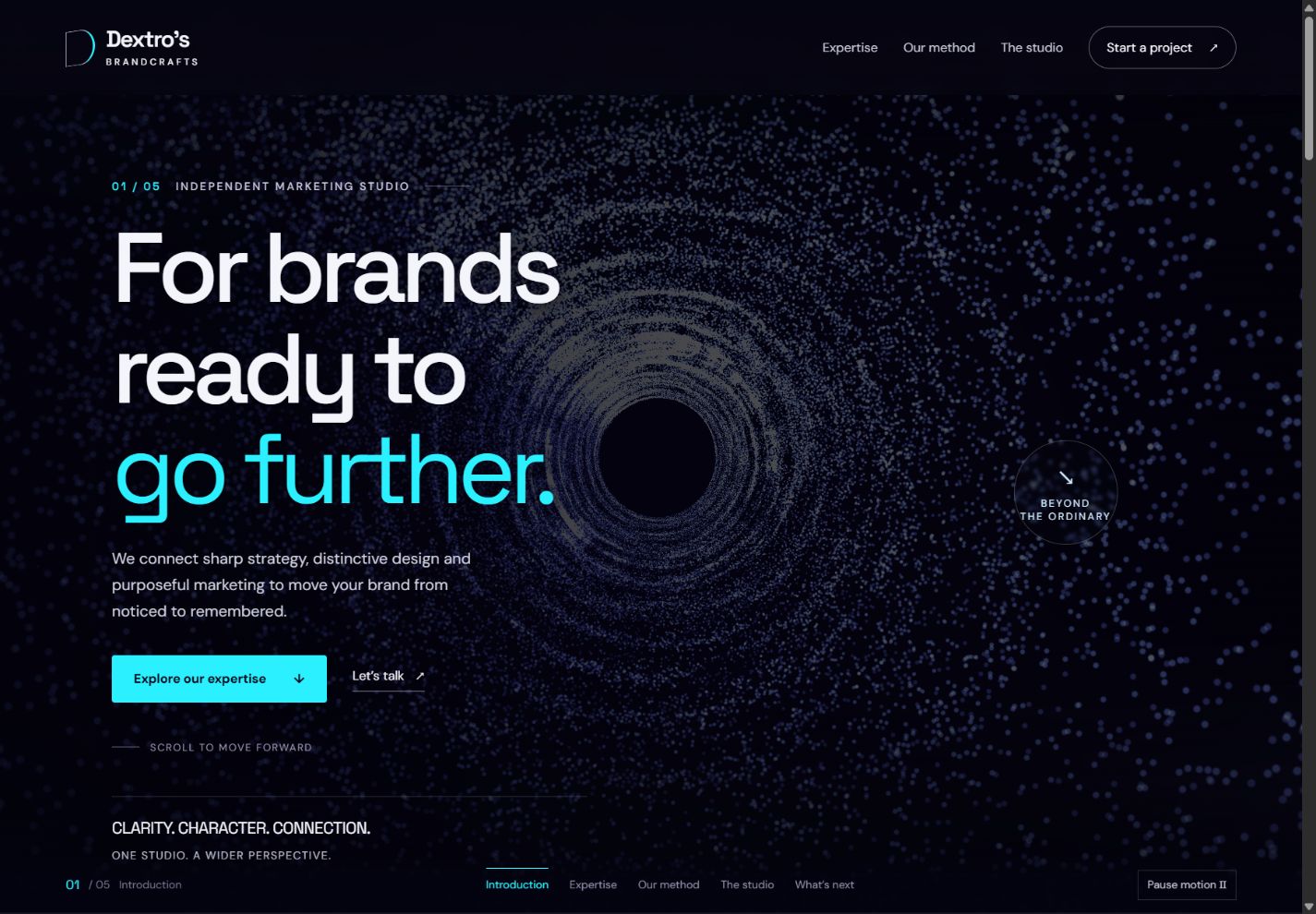 Dextro’s Brandcrafts homepage preview
