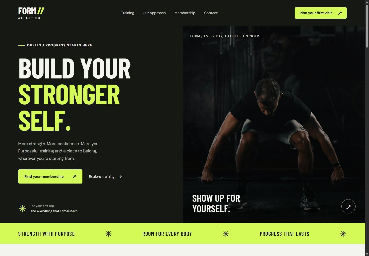 FORM Athletics homepage preview