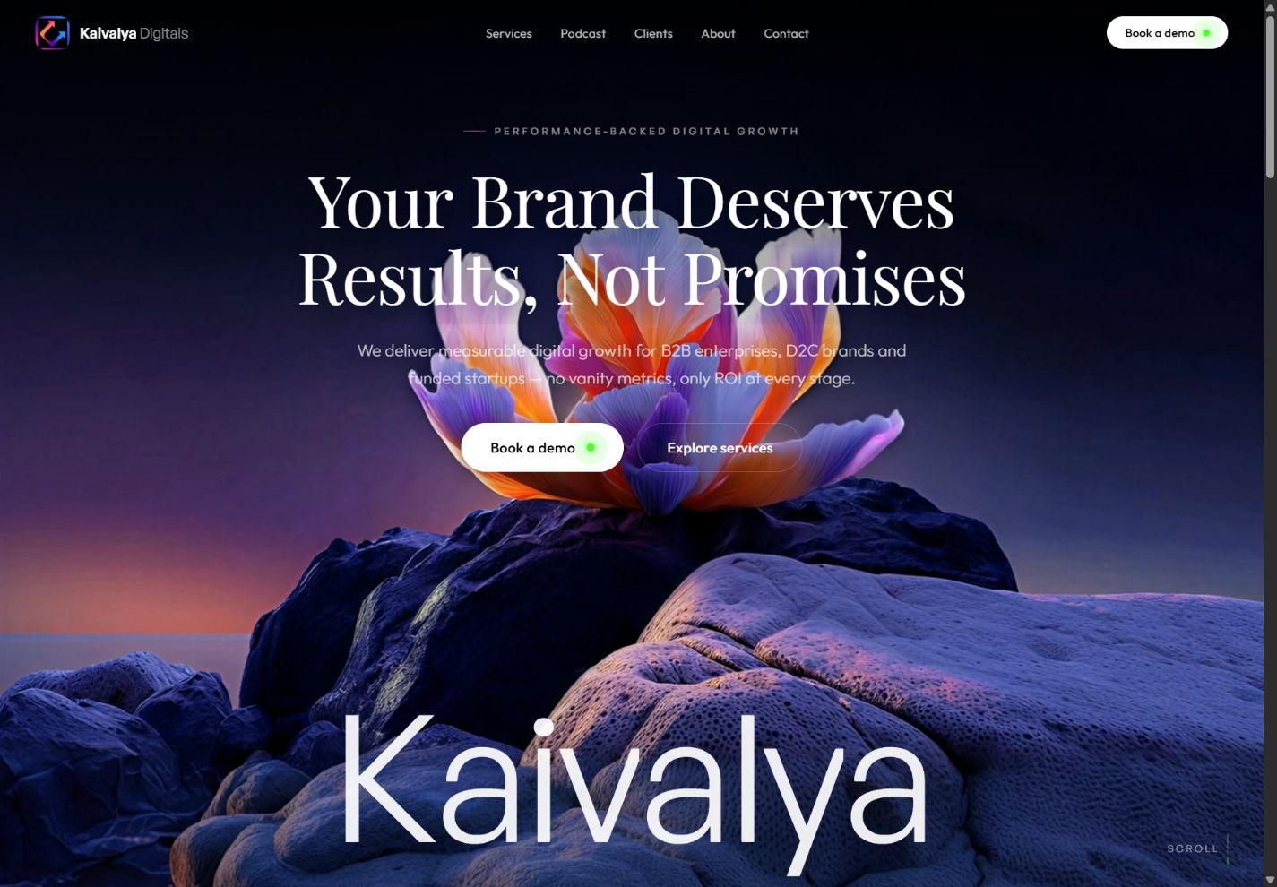 Kaivalya Digitals homepage preview