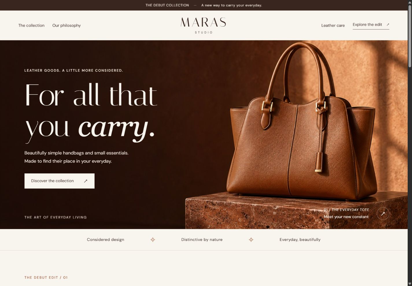 MARAS Studio homepage preview