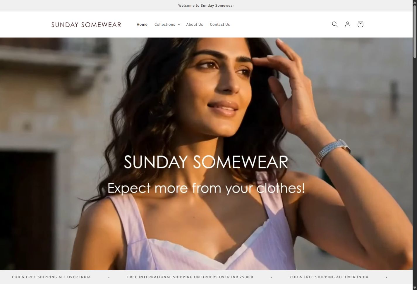 Sunday Somewear homepage preview